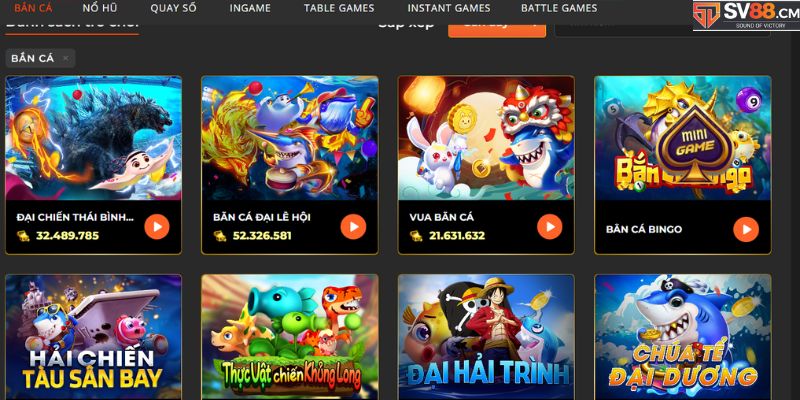 Game bắn cá SV88 đang được đông đảo anh em săn đón