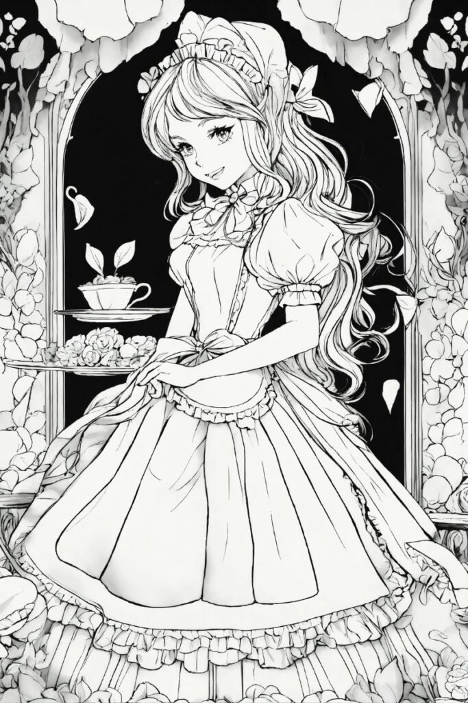 50+ Ảnh tranh tô màu công chúa chibi đẹp dành tặng các bé