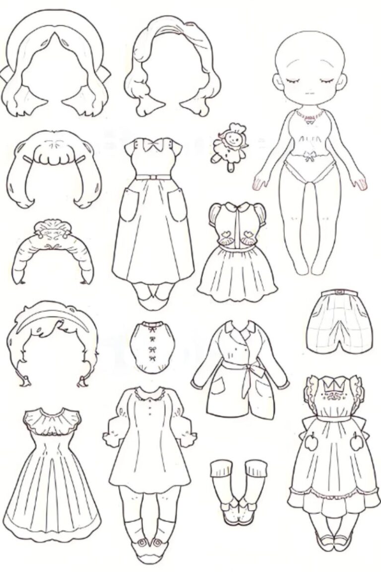 Tổng hợp 99+ Tranh tô màu búp bê giấy đơn giản cho các bé